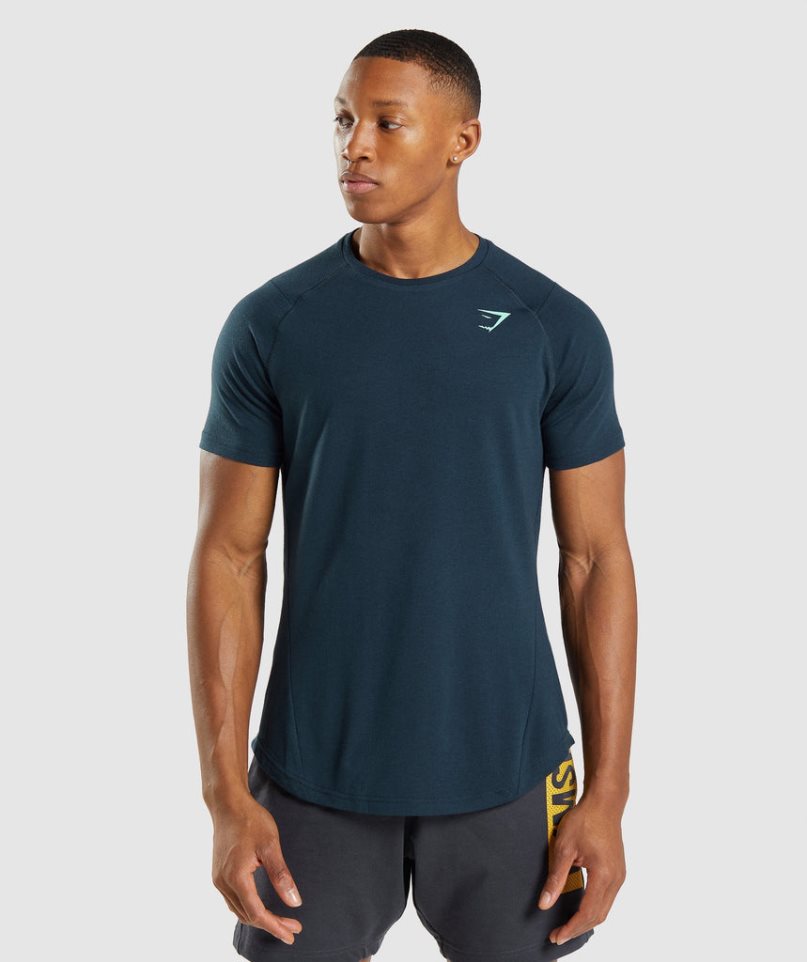 Men's Gymshark Bold T-Shirts Navy | NZ 0QHXFG